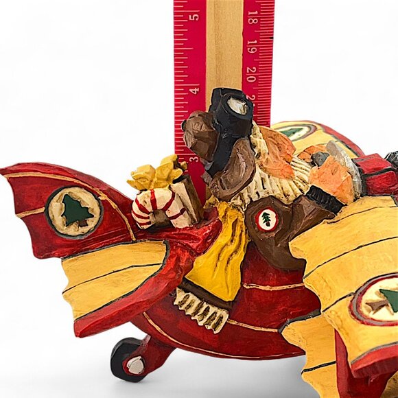 David Frykman Santa In Airplane Figurine DF1113 1997 Signed 9" x 6" x 4" Vintage - Picture 7 of 8